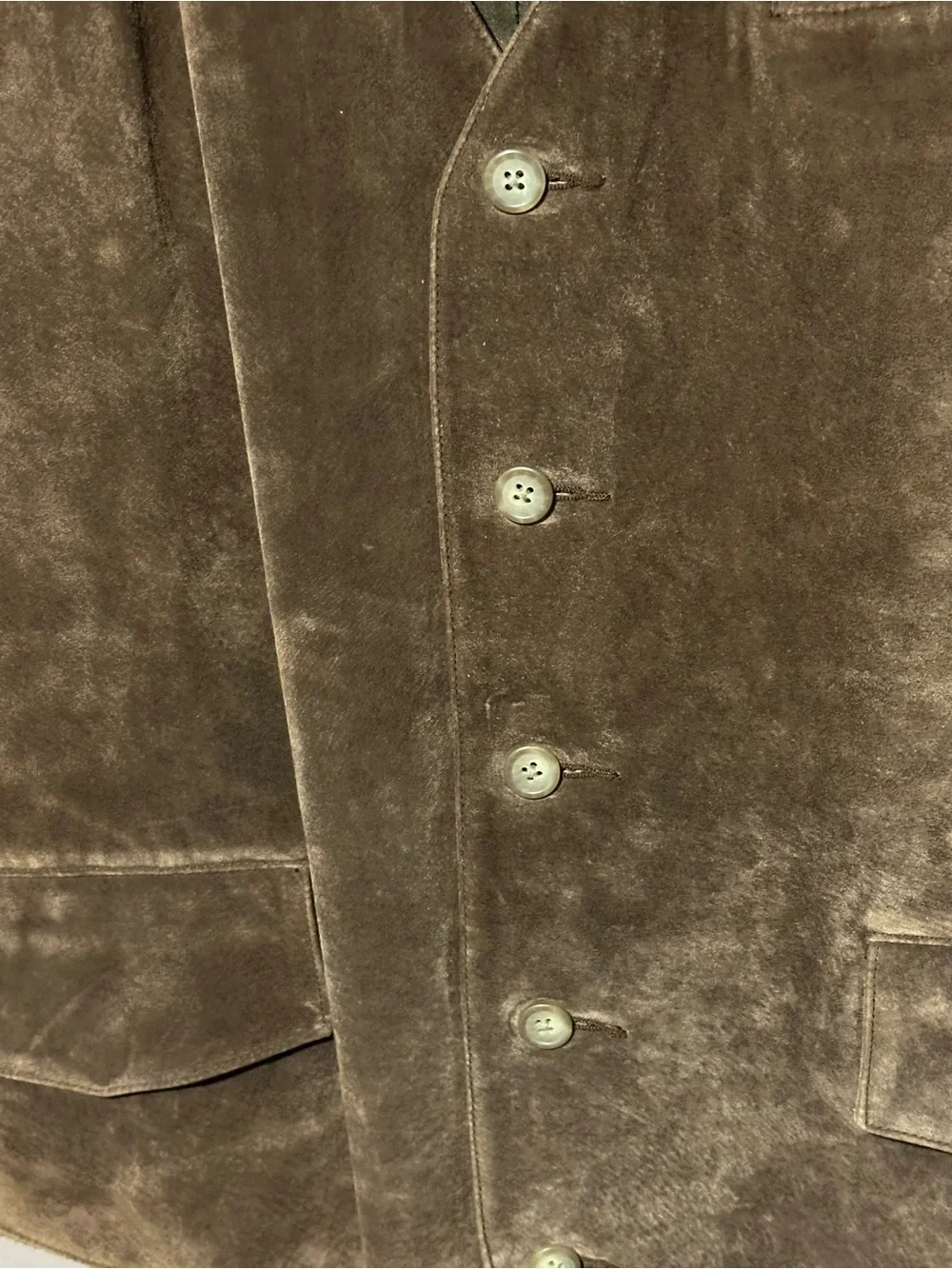 The Territory Ahead Vest Tan Brown Button Quilted Western Leather suede VTG -XXL